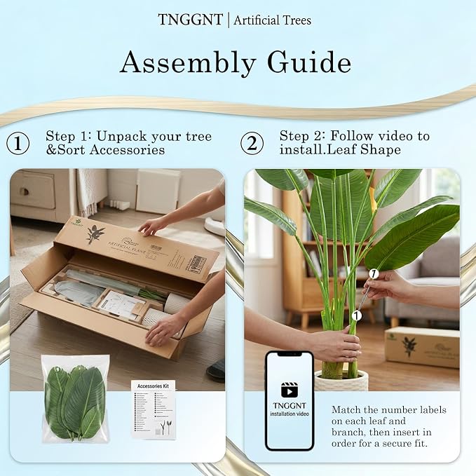 Artificial Bird of Paradise Plant：5FT Fake Traveler’s Palm Faux Banana Tree Elephant Ear Leaf Tall Silk Floor Plant in White Pot for Home Decor Indoor Office Entryway Balcony Patio café Hotel