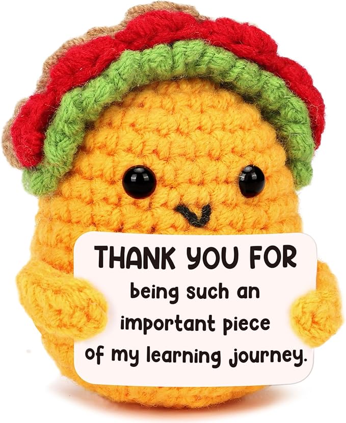 LuoHere Valentines Appreciation Gifts for Teacher Women Boss Leader Mentor- Cool Teachers Birthday Day Gifts Thank You Coworker Manager Christmas Small Handmade Crochet Taco