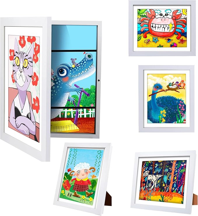 [3-Pack] Kids Artwork Frames Changeable - Kids Art Frame,Front Opening Holds 150,Children Art Projects Kids Art Frames,10x12.5 Picture Frame for Display Kid Art Work,With Storage(Black)