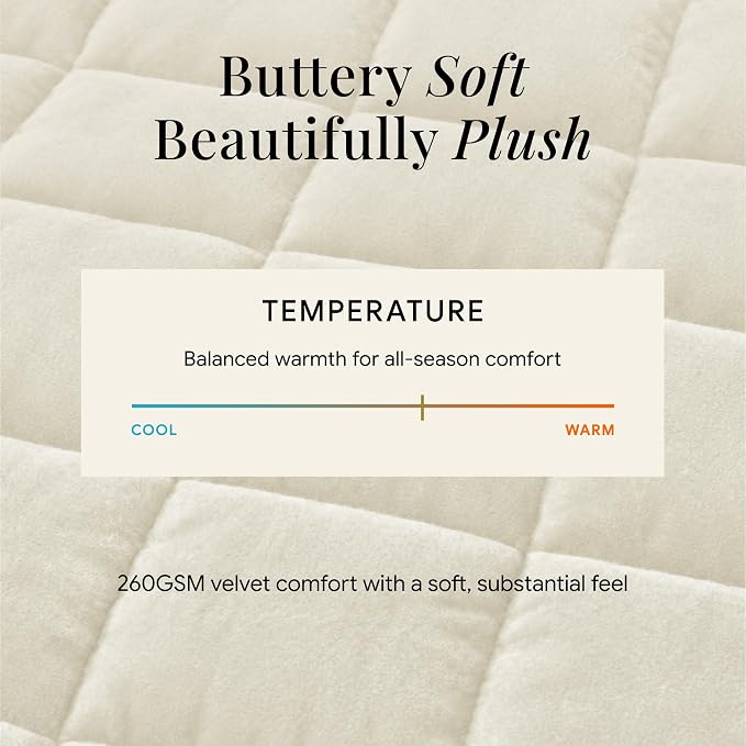 Tribeca Living Luxury Velvet Quilt Twin Size Set - 260GSM Ultra-Soft Oversized Velvet Bedspread Comforter Set with 1 Sham, in Florence Ivory