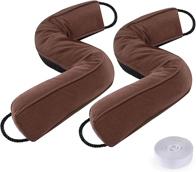 Sunolga 2 Packs 36 Inches 2.2LB Weighted Door Draft Stopper Filled with Glass Beads & Cotton, Removable Machine Washable Sound Proof Under Door Draft Blocker with Anti-Abrasion Bottom for Door, Brown