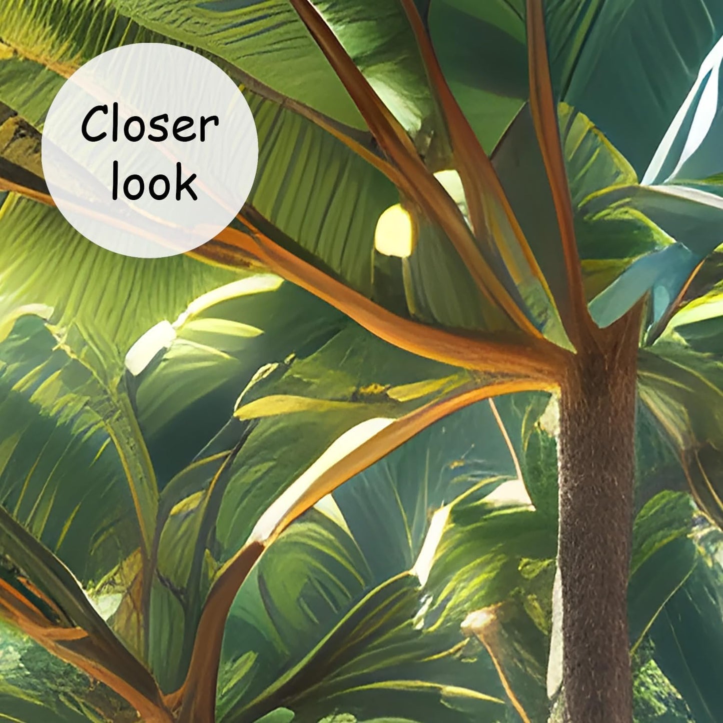 AFZEVEB-Green Tree Wall Mural Tropical Jungle Wallpaper for Bedroom 114"x74"(Not Peel and Stick)