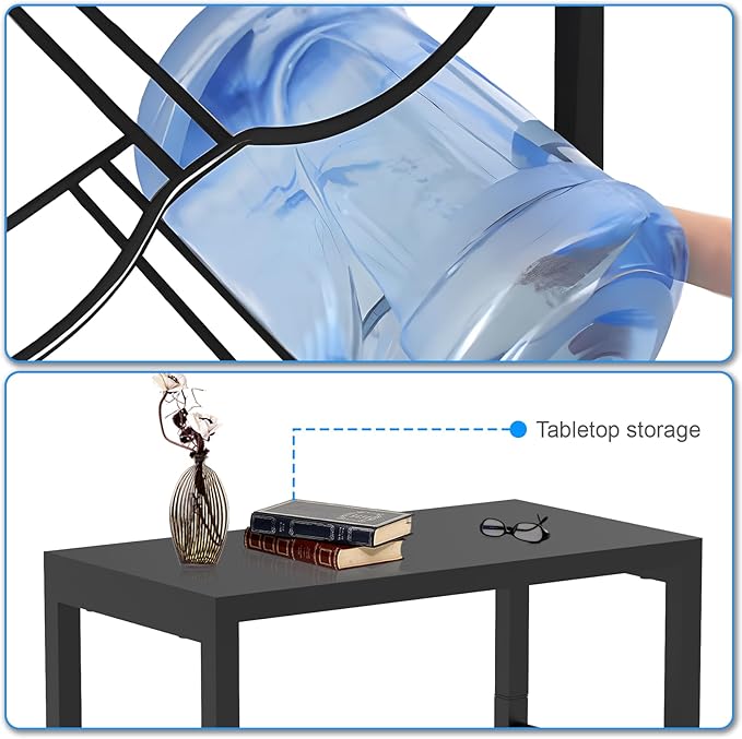 Semoprus 5 Gallon Water Bottle Holder for 6 Bottles, 3 Tiers Heavy-Duty Water Cooler Jug Rack with Reinforcement Frame for Home, Office, Restaurant