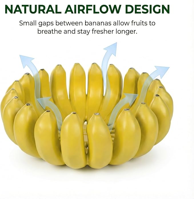 12 inch large Banana fruit bowl holder Handcrafted Art Centerpiece - Modern bowl for Kitchen,Dining Table & Entryway - Home Decor - Premium gifts - Sculptural Home Decor. (Yellow)