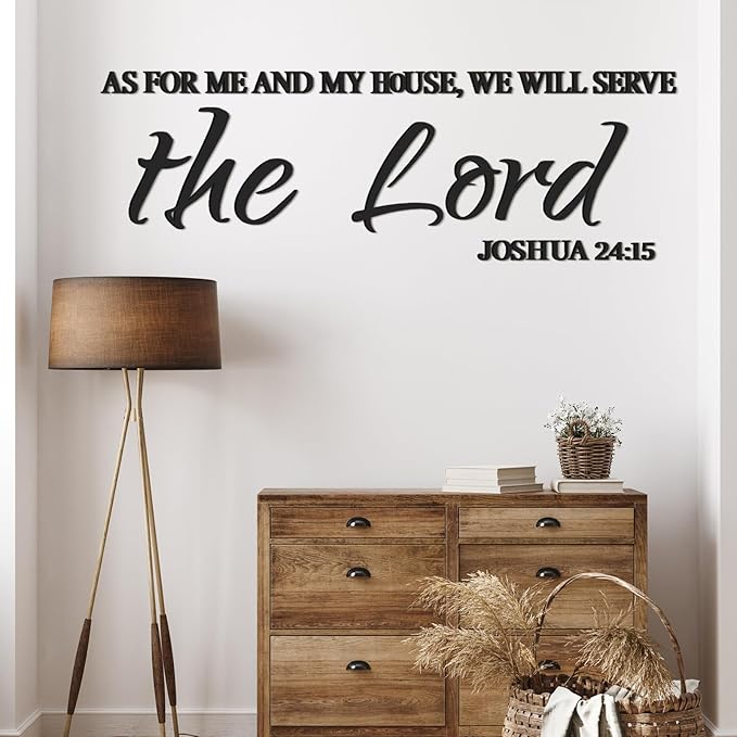 AceOrbit Christian Wall Art Decor As for Me and My House We Will Serve The Lord 16.5 x 64 Inch Wood Scripture Bible Verse Jesus Wall Art Letters Religious Decor for Home Church Kitchen