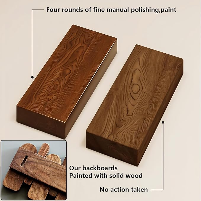 Wall Mounted Coat RackHooks Piano Key Hangers Natural Solid Wood Hanger Non-Woven Fabric Clothes Hangers for Closet, Kitchen, Bedroom, Bathroom, Entryway (Moon-Walnut, 10 Hooks)