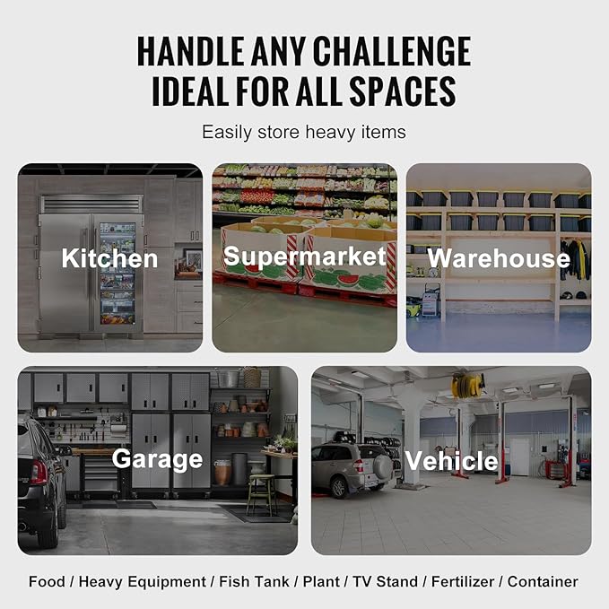 VEVOR Aluminum Dunnage Rack, 60” x 20” Commercial Food Floor Rack, 12” Off the Floor, 1800 lbs Capacity All-Welded Aluminum Storage, for Storage in Restaurants, Kitchens, Garages and Vehicles