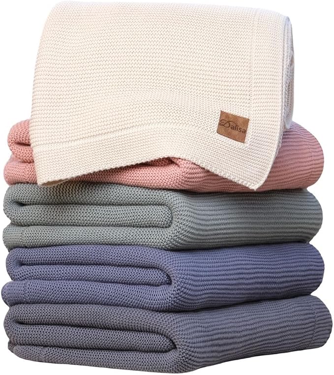 Dalisa 100% Organic Turkish Cotton Throw Blanket - GOTS Certified, Cozy - Perfect for Couch, Bed, and Home Decor - Boho Vintage Knit Alina (Earth Ivory, 60x80)