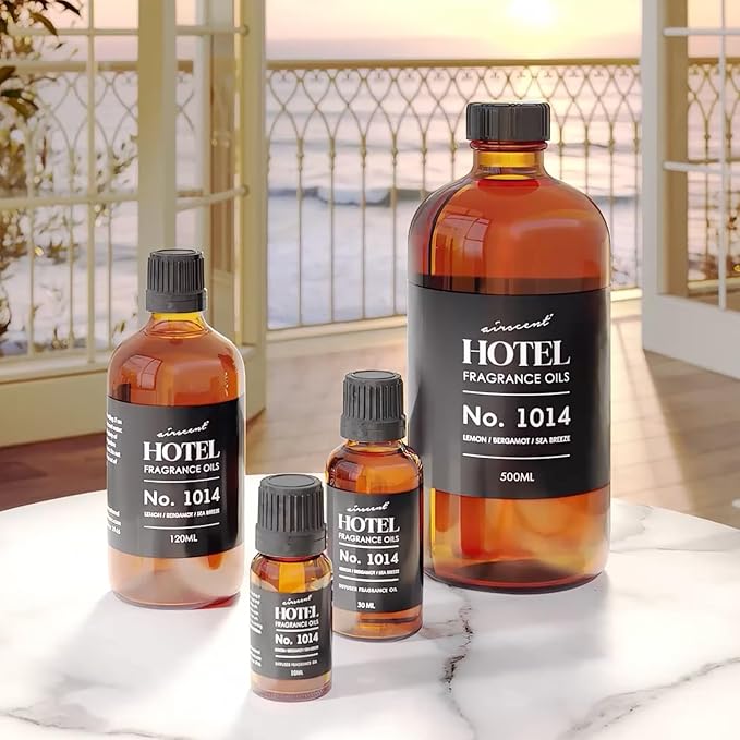 AirScent Hotel Diffuser Oil No. 1014 - The Iconic 5-Star Hotel Coastal Blend - Lemon Bergamot Sea Breeze - Fragrance Oil for Ultrasonic and Waterless Diffusers and Crafting - 500 mL