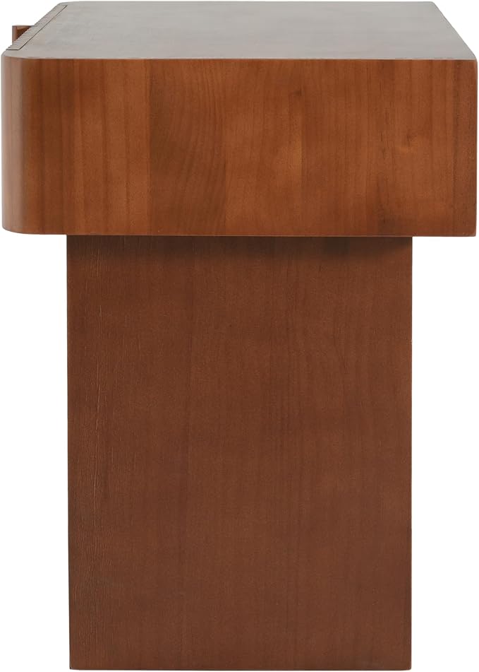 Christopher Knight Home Endes Modern Side Table with Drawer, Living Room Sofa End Table, Small Coffee Table with Storage, Walnut