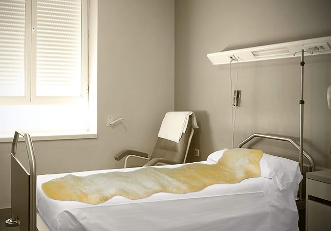 Natural Sheepskin for Bed Sores and Skin Irritation | Auckland 100% Real Medical Sheepskins with Non-Slip Back for Pain Relief and Discomfort, Wool Seat Pad, Natural, 24 in. x 72 in.