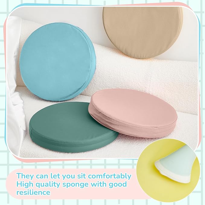 Juexica 5 Pcs Extra Thick Flexible Seating Floor Cushions Assorted Colored Pillow Floor Cushions for Classroom Soft Flexible Seating for Learning Sitting Office School Chair (Morandi Colors,Round)