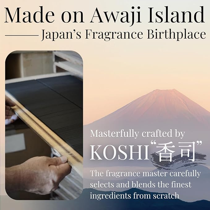 Magnolia Premium Japanese Incense Sticks 60sticks Coreless Low Smoke Natural Charcoal Free Non Toxic Temple Kyoto Aroma Aromatherapy Meditation Calming Stress Relief Relaxation Yoga Zen TOMORI