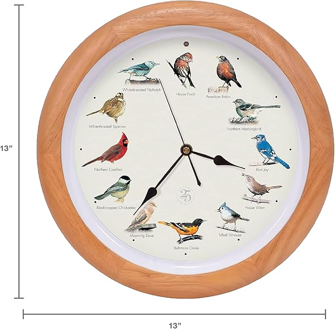 Mark Feldstein, The Original Singing Bird Clock, 25th Anniversary Edition, 13 Inch, Premium Oak