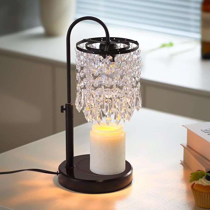 Candle Warmer Lamp with Timer Dimmer and 3 Bulbs, Lamp Candle Warmer with Marble Base,Wax Melt Warmer for Jar Candles, Birthday Gifts for Women Mom, House Warming Gifts New Home Decor