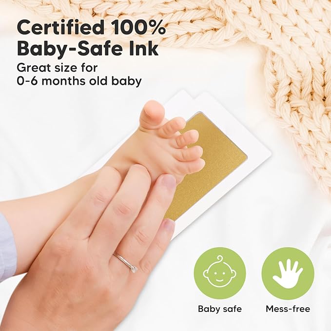 KeaBabies 4-Pack Inkless Hand and Footprint Kit and Baby Footprint Kit - Ink Pad for Baby Hand and Footprints, Baby Hand and Footprint Kit
