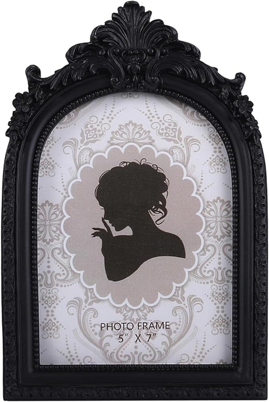 SIKOO Vintage Picture Frame 5x7 Black Gothic Picture Frame Tabletop and Wall Mount Vintage Gothic Decor Ornate Photo Gallery Art