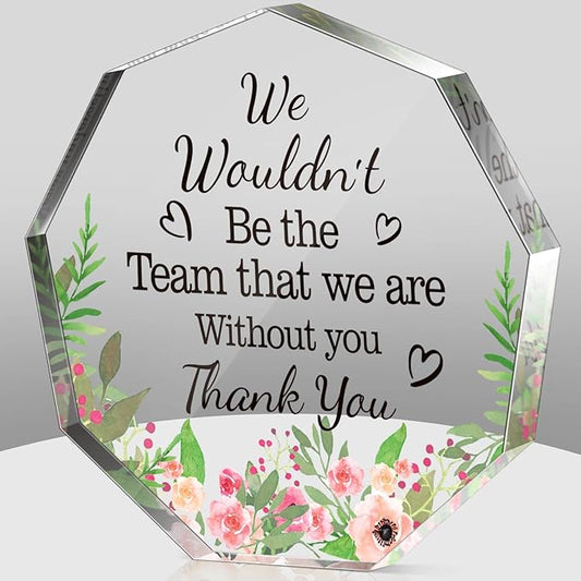 Yinder Thank You Gifts for Women Appreciation Gifts for Coworker Employee Nurse Teacher Leader Boss Inspirational Quotes Acrylic Desk Decor for Home Office Farewell Retirement
