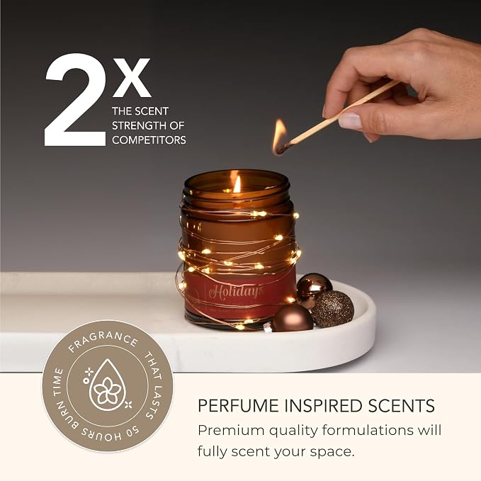Holiday, Spruce Berry Orange Clove Soy Candle, Cinnamon Pine Vanilla, Perfume-Inspired, High Fragrance Load, Lead-Free Wick, Reusable Glass Jar, Warm Spiced, 7 oz