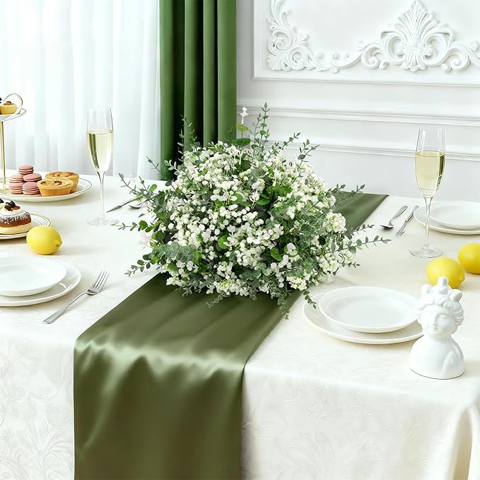 110pcs Mixed Faux Greenery: Real Touch Babys Breath Artificial Flowers Bulk, Eucalyptus Stems & Frosted Silver Dollar for Rustic Wedding Decor, Boho Farmhouse Table Centerpieces
