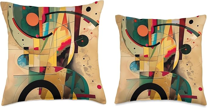 Abstract Art Tropical Composition by Vassily Kandinsky Throw Pillow