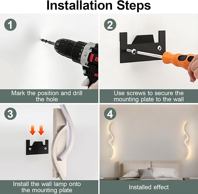 Modern Battery Operated Wall Sconces, Rechargeable Wall Sconces, 3000K-6500K LED Wireless Wall Light, Modern Wall Lamp not Hardwired for Living Room Bedroom Hallway -39.37 in (Nickel)