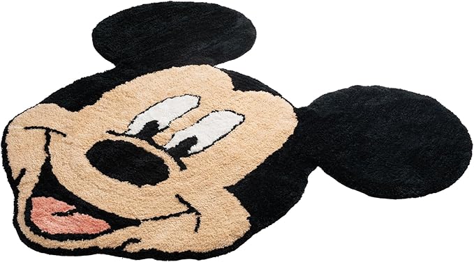 Jay Franco Disney Mickey Mouse Plush Fluffy Accent Rug - 4 x 3 ft Area Rug for Kids Bedroom or Living Room Decor