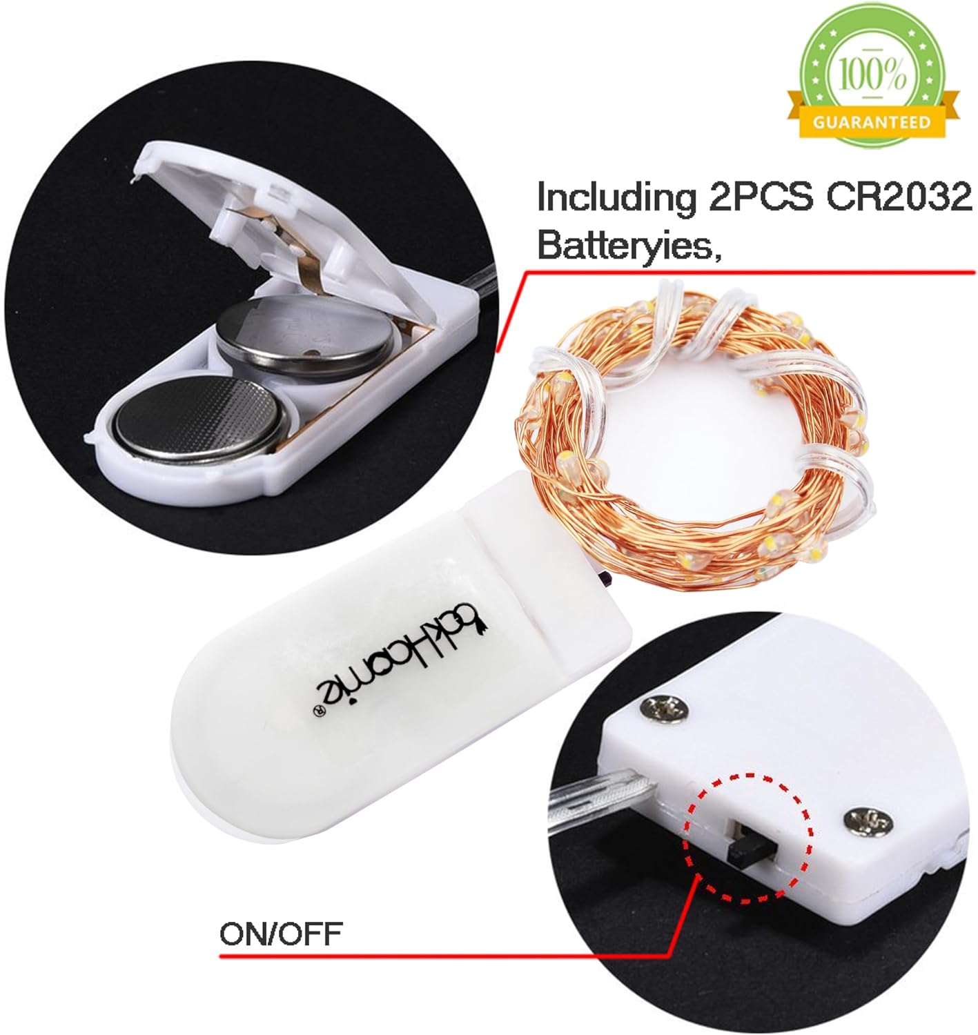 OakHaomie [6-Pack] 7Feet Starry String Lights,Fairy String Lights 20 Micro Starry LEDs On Copper Wire, 2pcs CR2032 Batteries Included,DIY Wedding Centerpiece,Party,Christmas Table Decor (Amber)