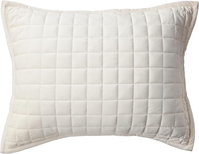 Tribeca Living Luxury Velvet Quilt Queen Size Set - 260GSM Ultra-Soft Oversized Velvet Bedspread Comforter Set with 2 Shams, in Florence Ivory