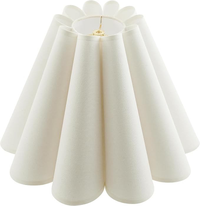 Aspen Creative 34088 Box Pleated Large Empire Spider Construction Lamp Shade, Cream Linen Fabric, 7-1/2" Top x 18" Bottom x 13-1/2" Slant