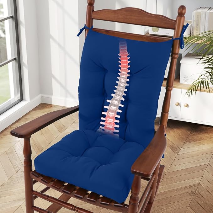 idee-home Rocking Chair Cushion, Glider Rocker Replacement Cushions | Waterproof Wicker Chair Cushions Indoor/Outdoor, Tufted Patio Seat Pads for Rocker Furniture, 21x17 Inch