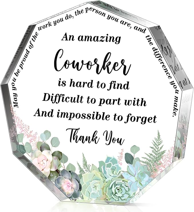 Yinder Thank You Gifts for Women Appreciation Gifts for Coworker Employee Nurse Teacher Leader Boss Inspirational Quotes Acrylic Desk Decor for Home Office Farewell Retirement