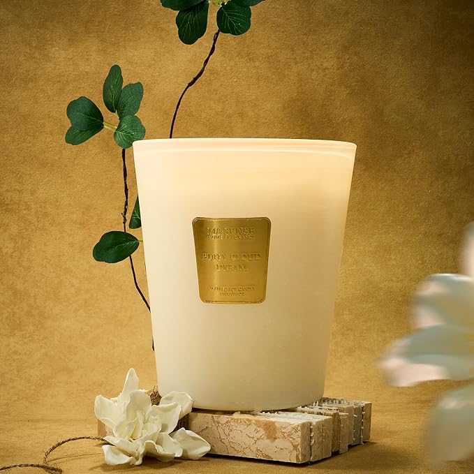 M&SENSE Puffy Cloud Dream Soy Candle, 14.1oz, Relaxing Home Fragrance | 60H Slow Burn, Non-Toxic, Bedroom Calm, Stress Relief, Sleep, Relaxing Candles Housewarming Gifts