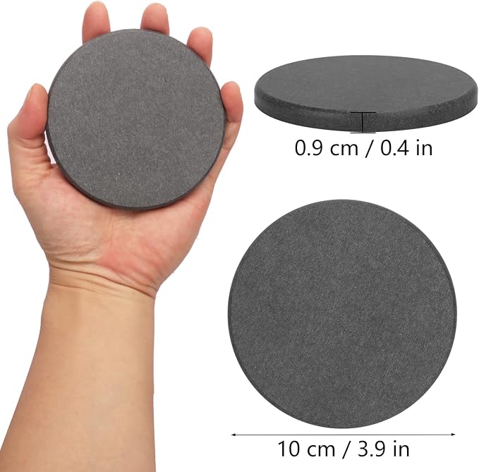 40 Pack 4 Inch Round Diatomaceous Earth Coaster, Versatile Water Absorbent Diatomite Coaster, Premium Water Absorbing Bath Stone Mat for Modern Home