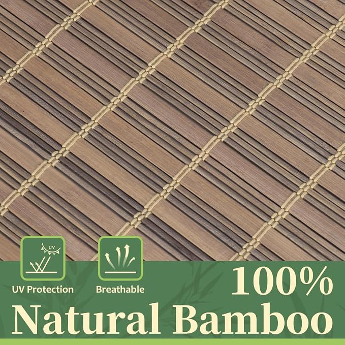 AGESISI Bamboo Roman Shades with Valance Cover, Cordless Blinds for Indoor Windows, Light Filtering Woven Wood Shades for Home & Patio, Privacy Protection, 28" W x 64" H, Grey