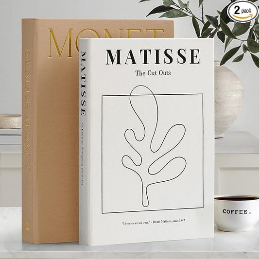 Decorative Book for Home Decor - Aesthetic Fake Books for Coffee Table Decoration - Set of 2 Linen Faux Book for Room Bookshelf Decor - Fake Books Storage Box for Photo and Keepsake
