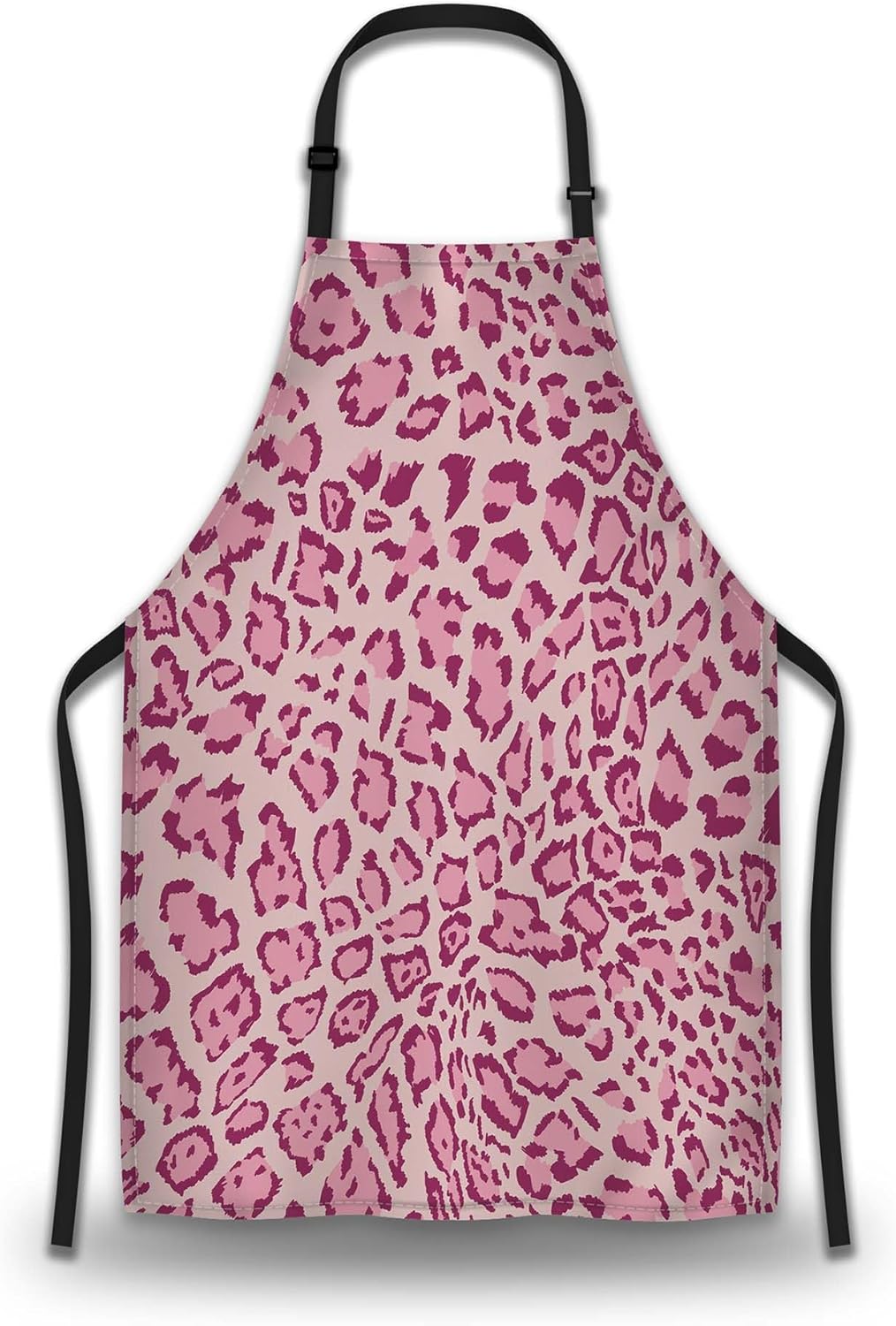 Chef Apron for Men Pink Leopard Funny Aprons for Women for Kitchen Cooking Restaurant BBQ Painting Crafting 27” (W) x 31” (H), Waterproof Aprons