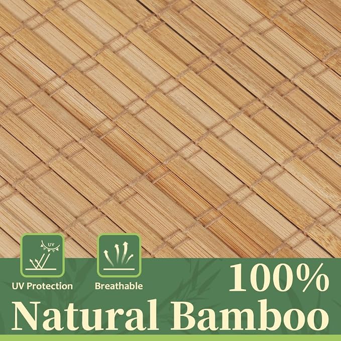 AGESISI Bamboo Roman Shades with Valance Cover, Cordless Blinds for Indoor Windows, Blackout Woven Wood Shades for Home & Patio, Privacy Protection, 22" W x 64" H, Carbonized