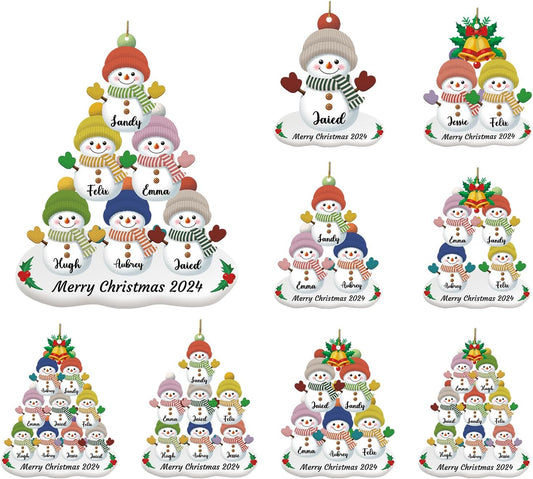 Personalized Snowman Christmas Ornament 2025, Photo Acrylic Customized Family Christmas Snowman Ornament with Picture for Xmas Tree Decor Custom Gifts