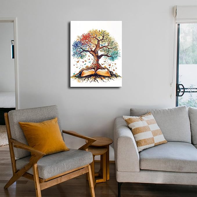 Tree of Life Wall Art - The Bible Religious Canvas Painting, christian gifts for catholic women, christians, Christmas wall decorations, Wall pictures for christians Living Room, Bedroom, Office,baptism,home decor,A-427