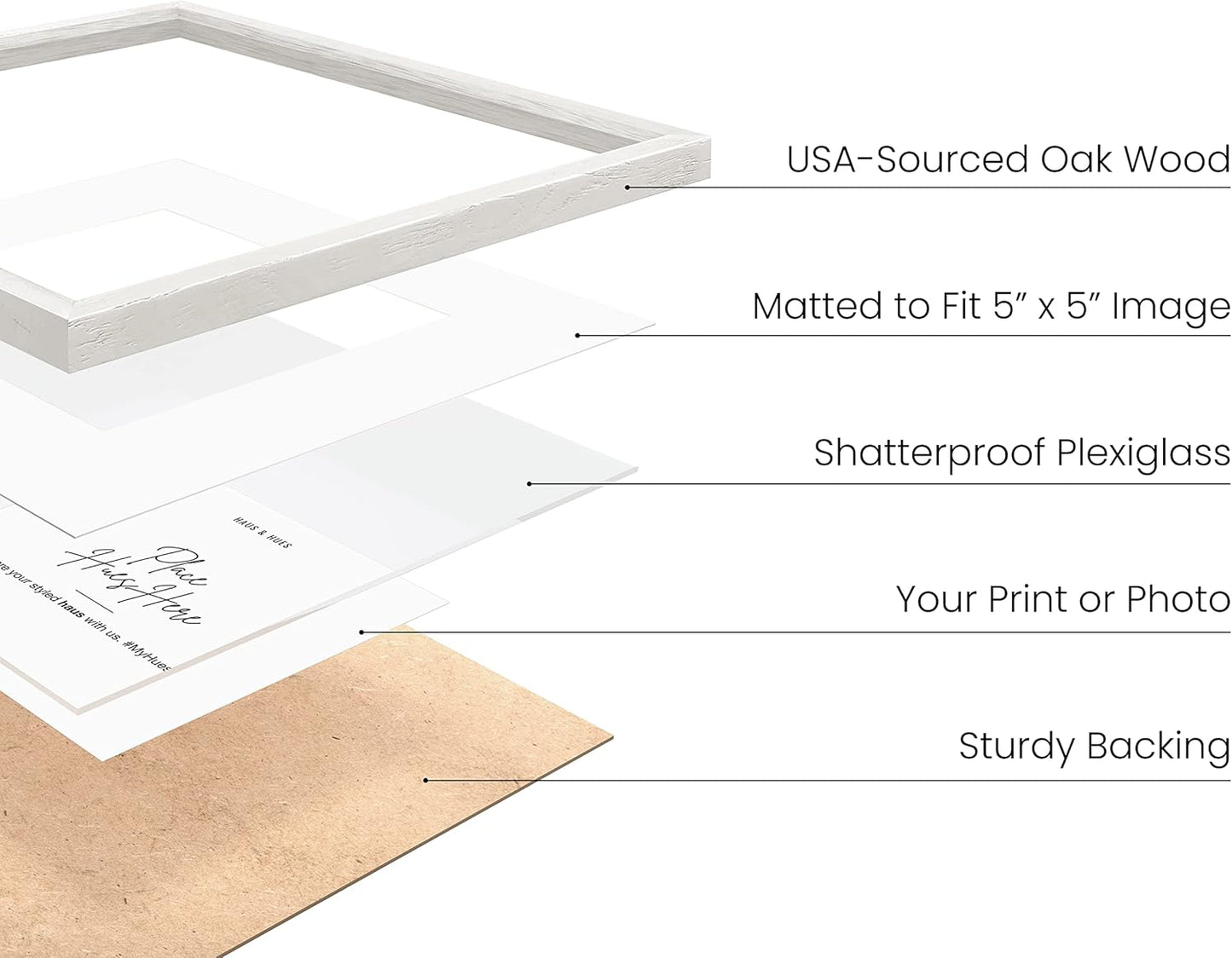 HAUS AND HUES White Square Frame Set of 1-10x10