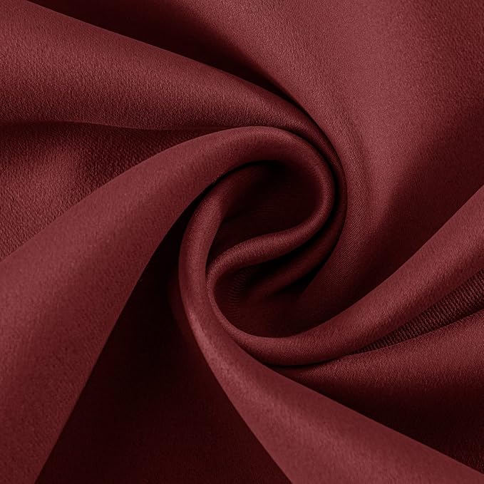 Joydeco Blackout Curtains 54 Inch Length 2 Panels Set, Thermal Insulated Long Curtains 2 Burg, Room Darkening Grommet Drapes for Living Room Bedroom Window (W52 x L54 Inch, Burgundy Red)