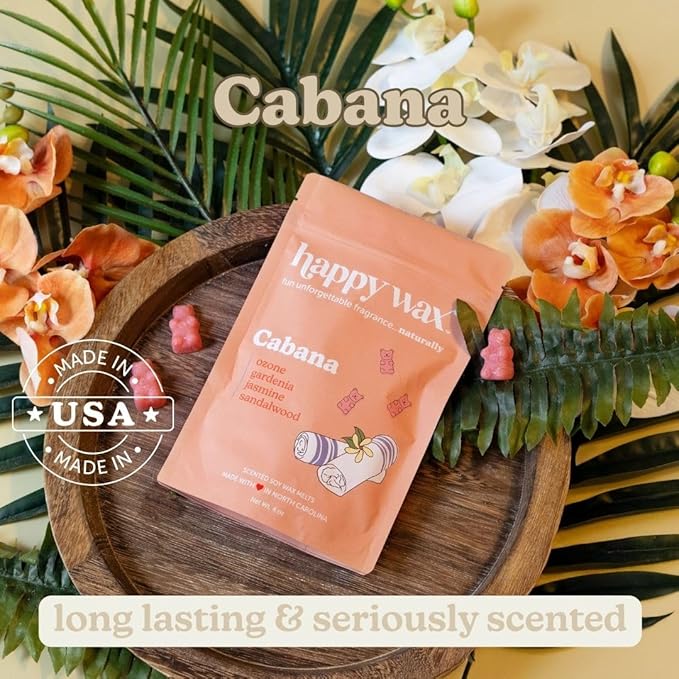 Happy Wax Hotel Collection Scented Natural Soy Wax Melts – 6 Total Oz. of Scented Wax Melts, Collection Includes Penthouse Suite, Cabana and Five Star