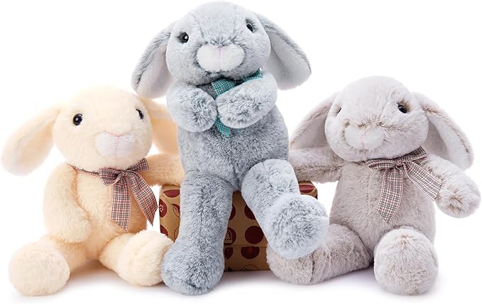 MaoGoLan 3Pcs Bulk Soft and Cuddly Easter Bunny Rabbit Plush, 14" Stuffed Bunny Gift for Kids, Boys, Girls, Party Decorations