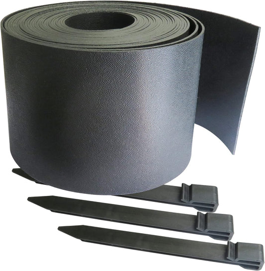 Landscape Edging Border, 5 inch Tall Wall, Garden Edging Borde Flower Bed Edging Plastic Edging for Landscaping Rubber Landscaping Edging (33 feet & 30 Stakes)