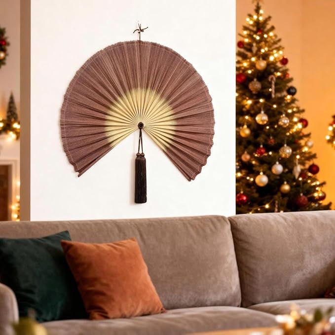 ChumDecor Fan Wall Decor,Decorative Folding Fan for Over Bed Decorations