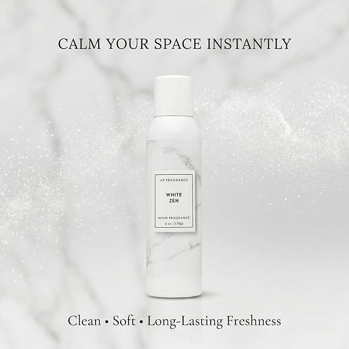 Room Fragrance Air Freshener Spray Concentrated Bathroom, Kitchen, Car, or Office Deodorizer, U.S.- Made by AP Fragrance (White Zen)