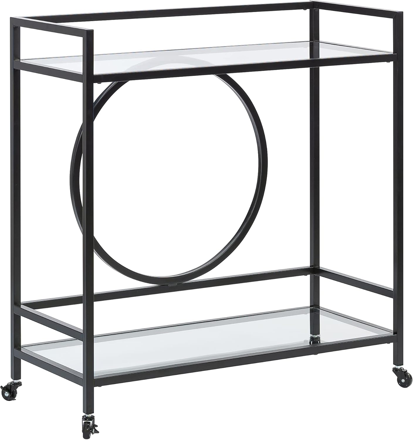 Sauder International Lux Bar Cart, Black Finish