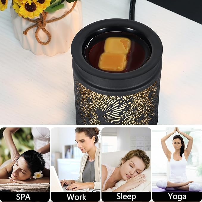 kobodon Wax Melt Warmer Metal Wax Warmer for Scented Wax Electric Fragrance Candle Oil Burner 2 in 1 Wax Melts as Gifts for Moms Grandma Women Girls(Flower Fairy)
