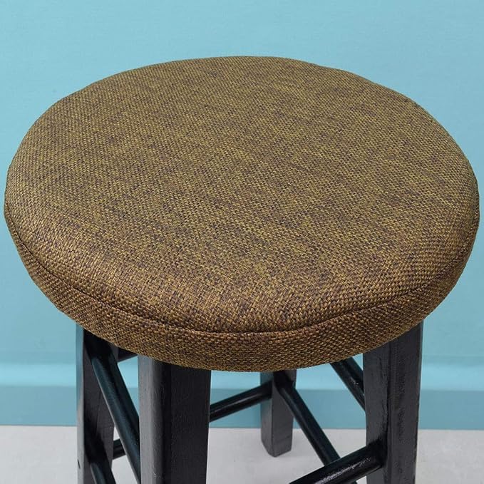 Levoberg Round bar Stool Covers Linen Sponge bar Stool Cushions Round Chair seat slipcovers 13inch/33cm ＃3